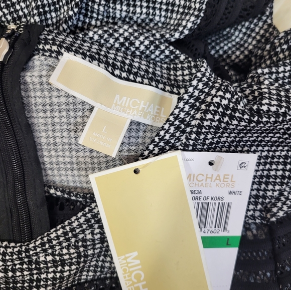 ❤️ MICHAEL Michael Kors Checkered Mesh And Ruffle Dress - Picture 2 of 8